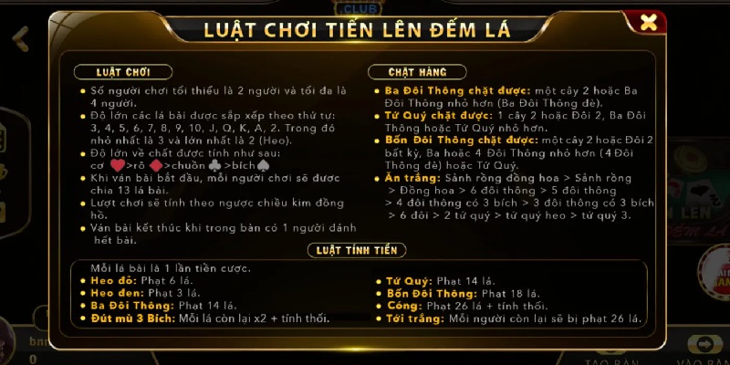 Luật chơi tiến lên đếm lá Hitclub